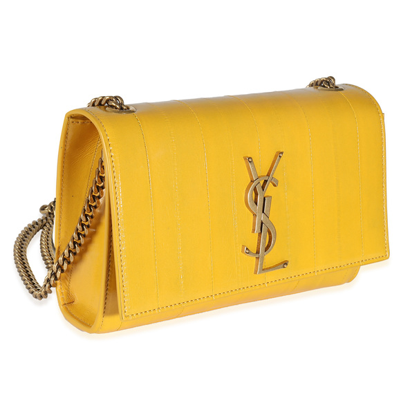 Saint Laurent Mimosa Yellow Eel Skin Small Kate Chain Bag - Picture 3 of 8